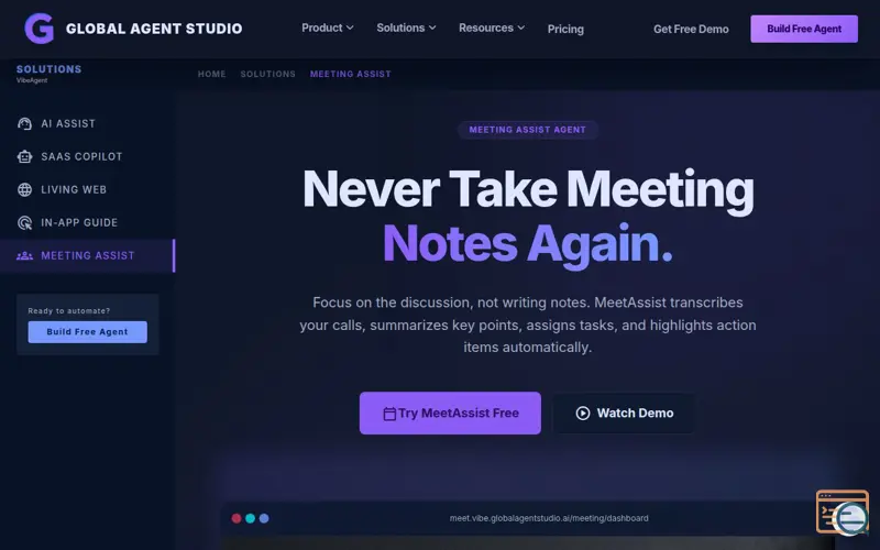 Screenshot of MeetAssist Agent