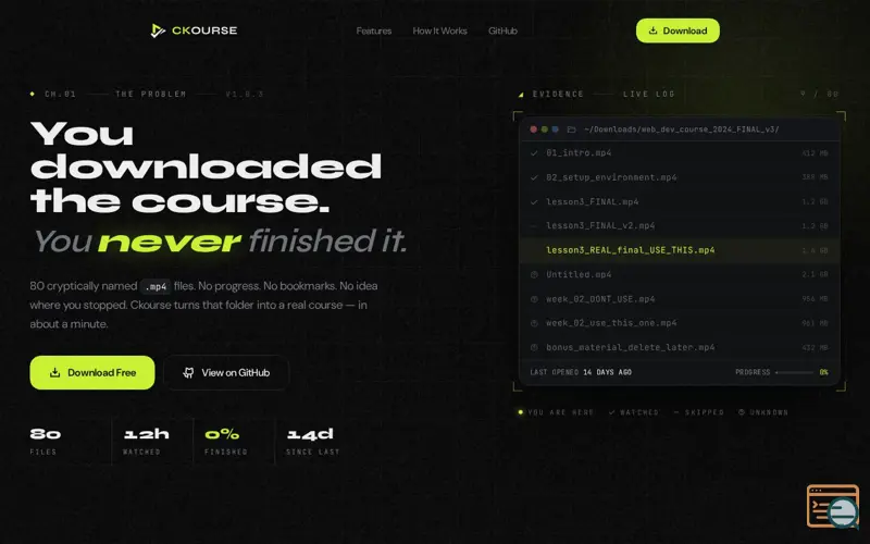 Screenshot of Ckourse