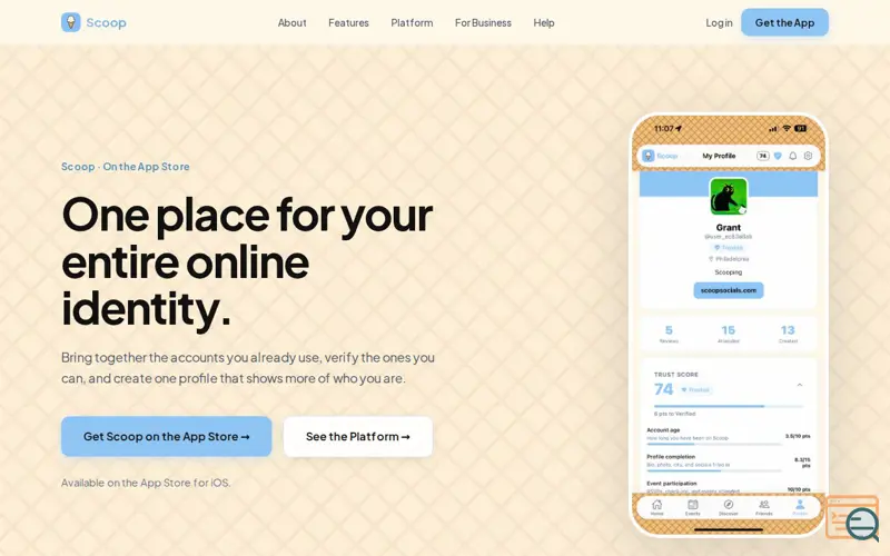 Screenshot of Scoop Socials