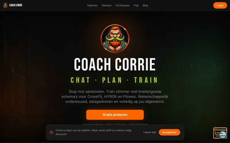 Screenshot of Coach Corrie