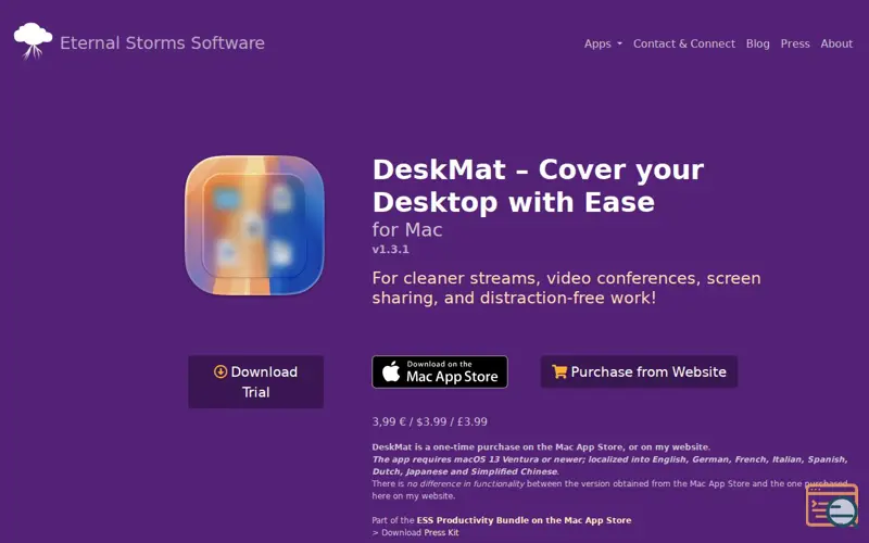 Screenshot of DeskMat 1.3