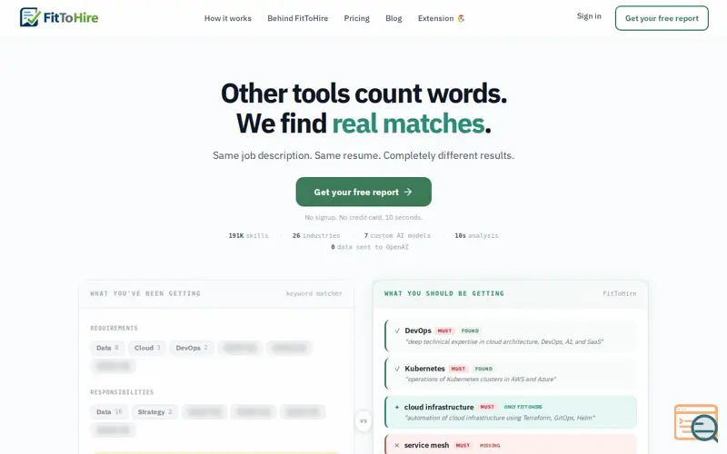 Screenshot of Fittohire