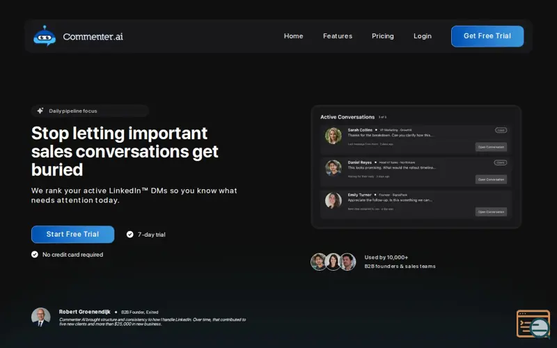Screenshot of Commenter AI