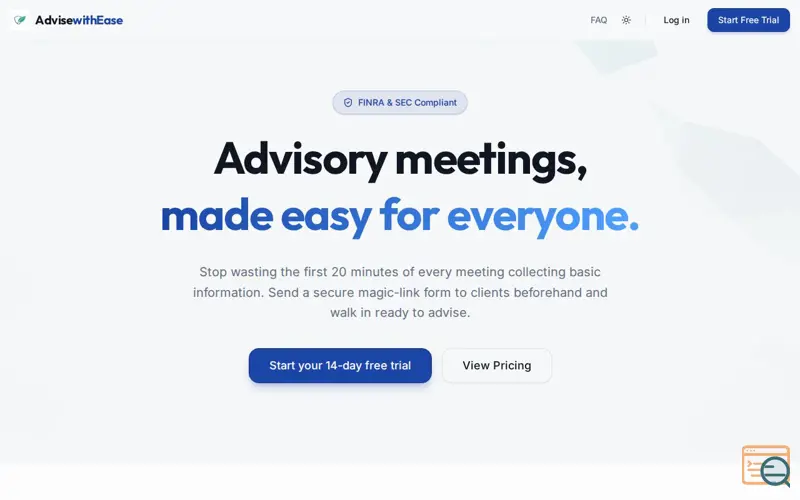 Screenshot of Advise With Ease