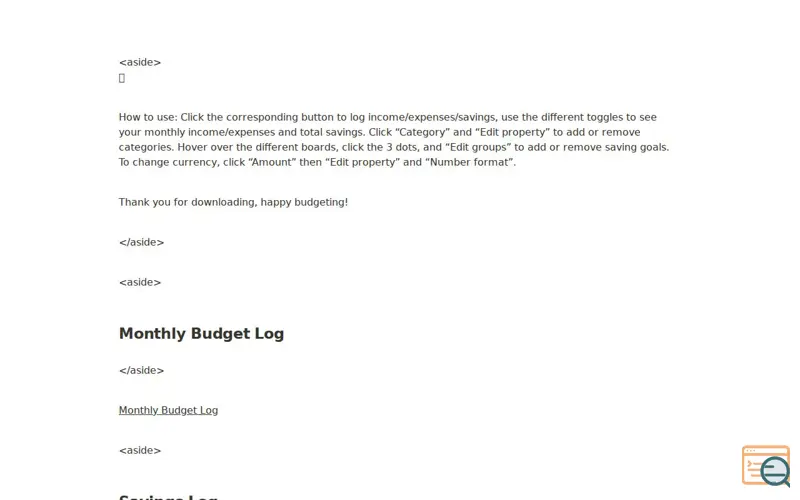 Screenshot of Monthly Student Budget Tracker