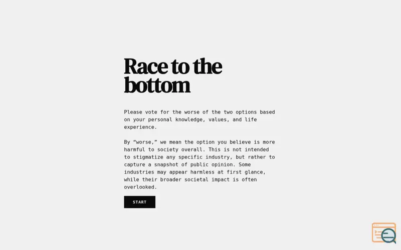 Screenshot of Race to the Bottom