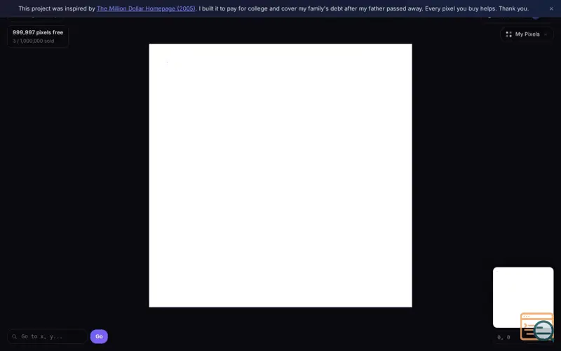 Screenshot of 1Mpixelwall