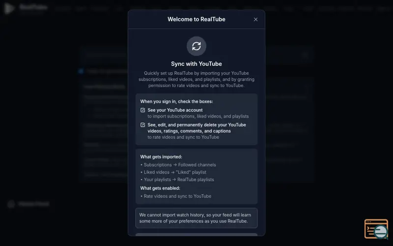 Screenshot of RealTube
