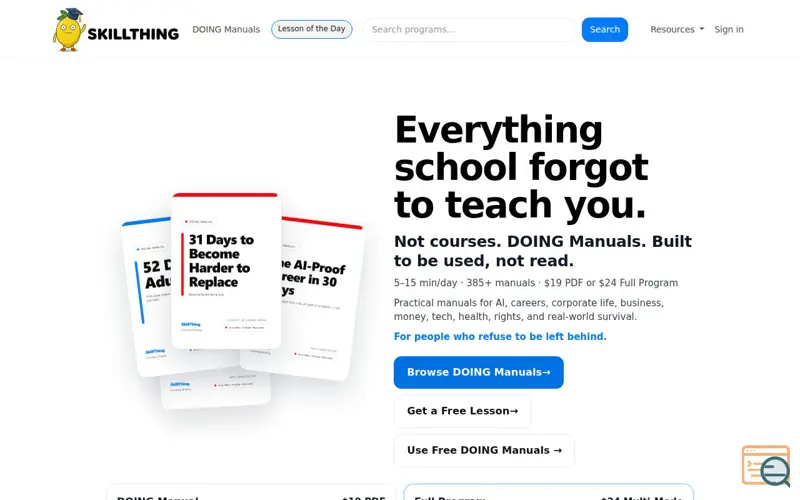 Screenshot of SkillThing — University of DOING