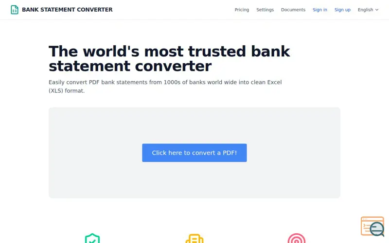 Screenshot of bankstatementconverter 