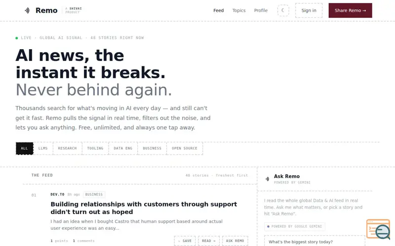 Screenshot of Remo