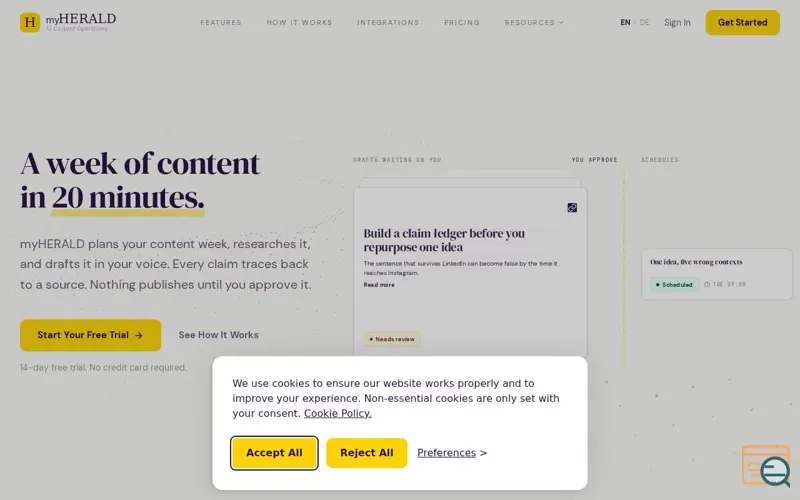 Screenshot of myHERALD