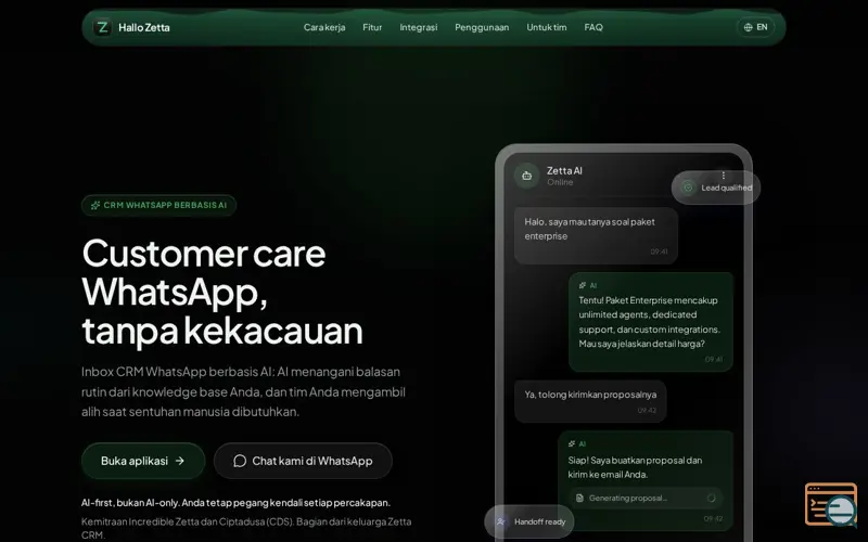 Screenshot of Hallo Zetta