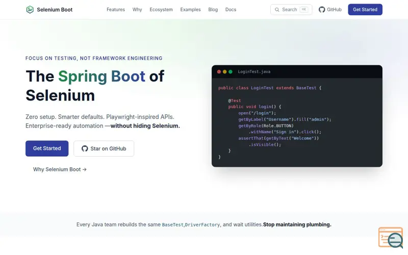 Screenshot of Selenium Boot