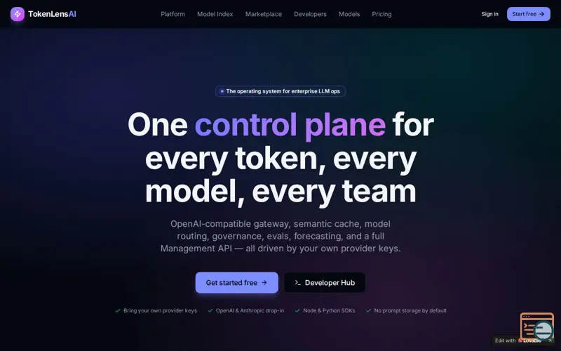 Screenshot of TokenLens AI