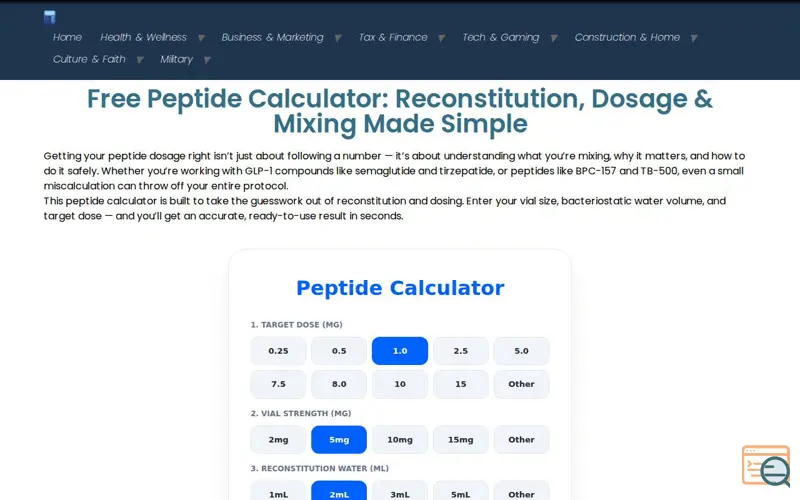 Screenshot of nextgencalculators.com