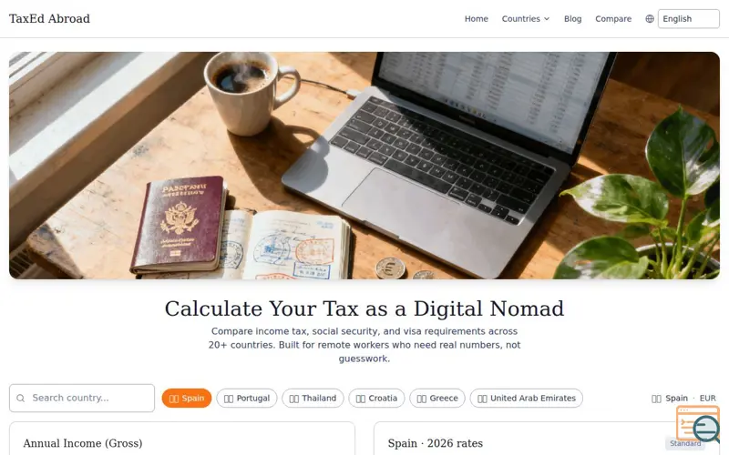 Screenshot of TaxEd Abroad
