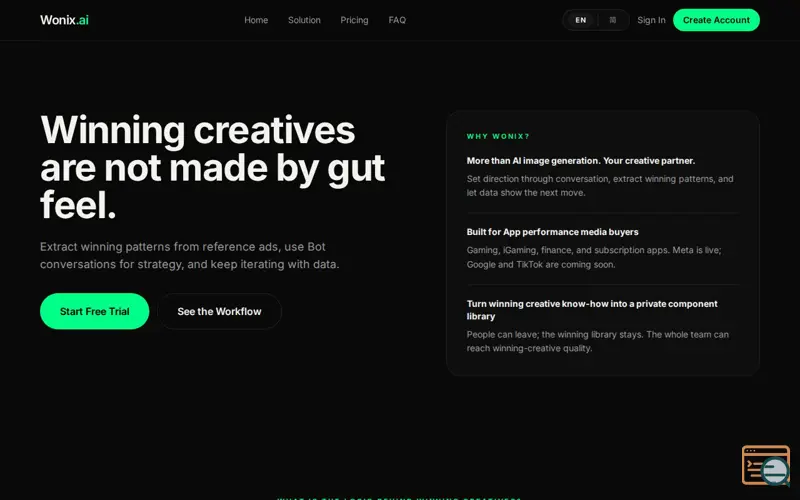 Screenshot of Wonix.ai