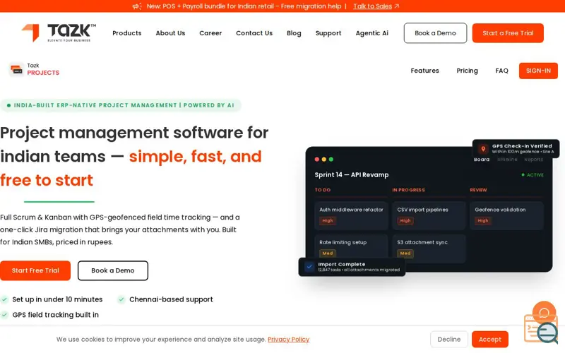Screenshot of TAZK Projects
