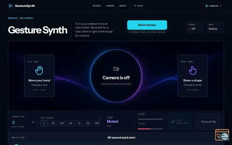 Screenshot of Gesture Synth