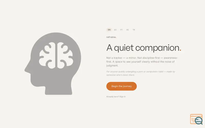 Screenshot of reframe.