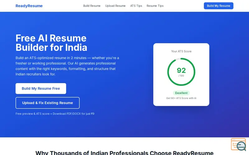 Screenshot of ReadyResume