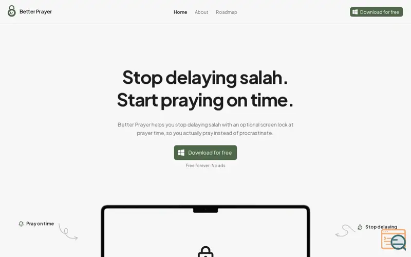 Screenshot of Better-prayer