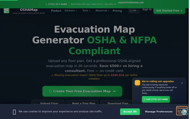 Screenshot of OSHAMap