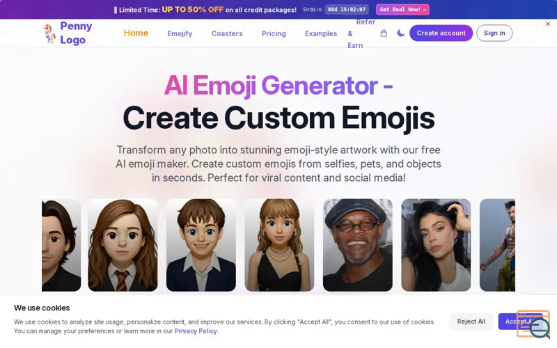 Screenshot of Penny Logo - AI Emoji Avatar From Image
