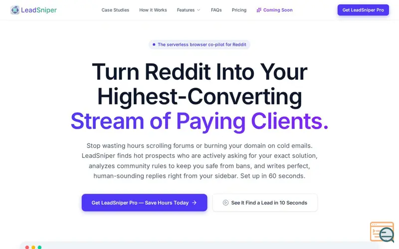 Screenshot of LeadSniper Pro