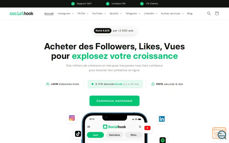 Screenshot of Socialhook
