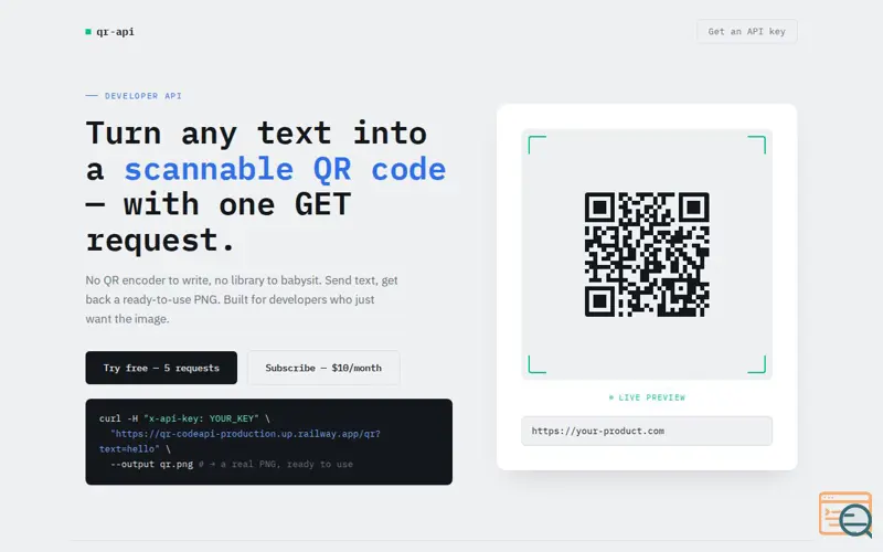 Screenshot of QR - API
