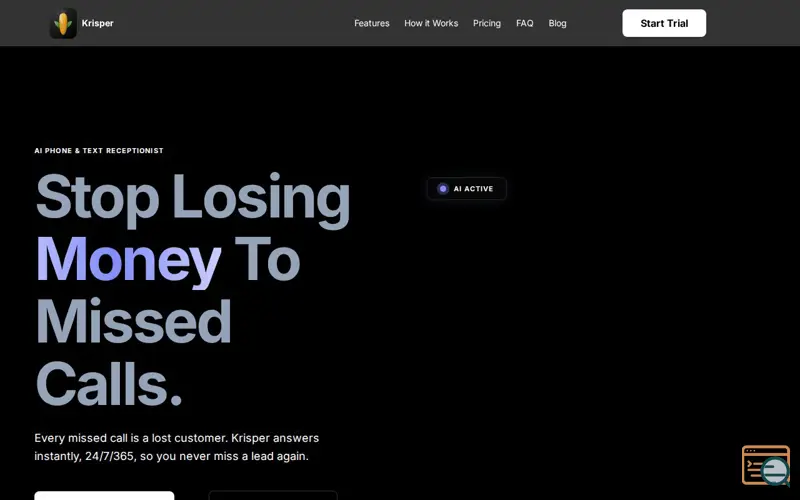 Screenshot of Never Miss a Lead | Krisper