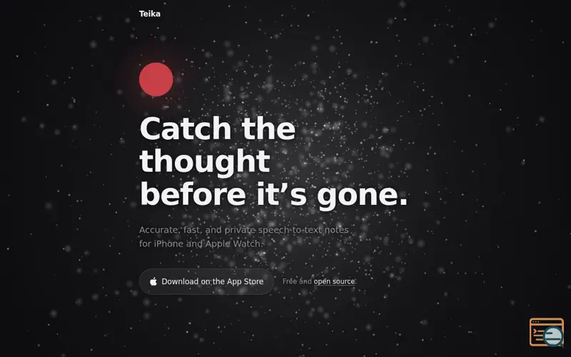Screenshot of Teika — Speech to text notes