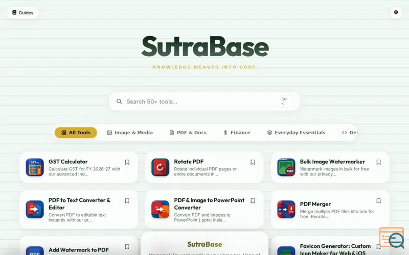 Screenshot of SutraBase