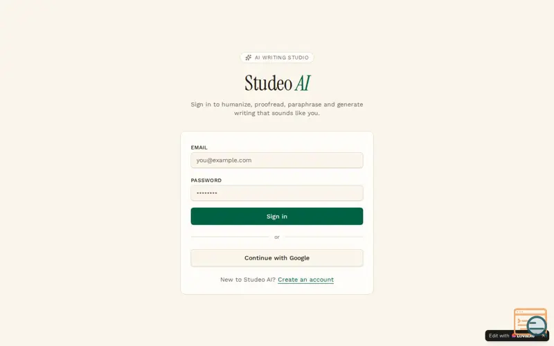 Screenshot of Studeo 
