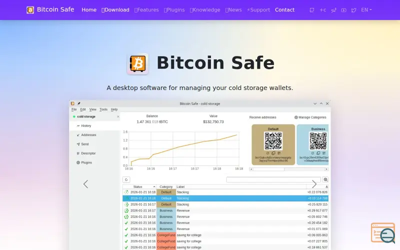 Screenshot of Bitcoin-Safe Desktop Wallet (FOSS)