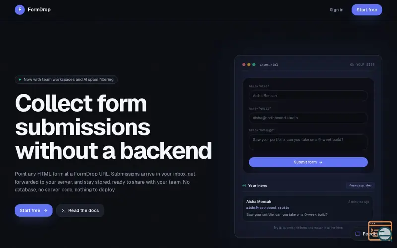 Screenshot of FormDrop