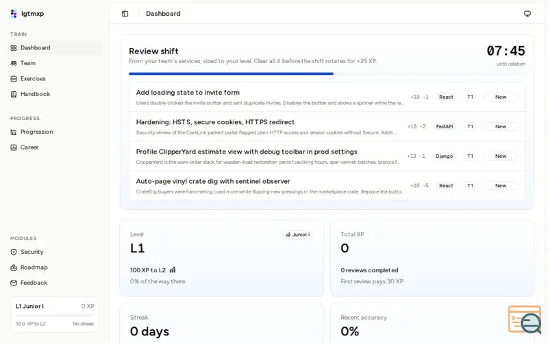 Screenshot of lgtmxp