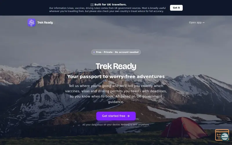 Screenshot of Trek Ready