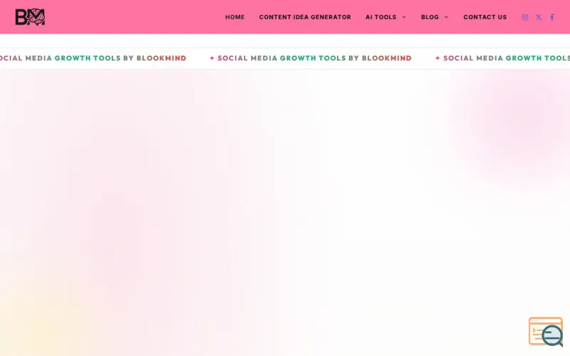 Screenshot of blookmind.com, a launch using MailerLite