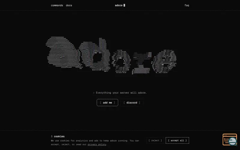 Screenshot of adore