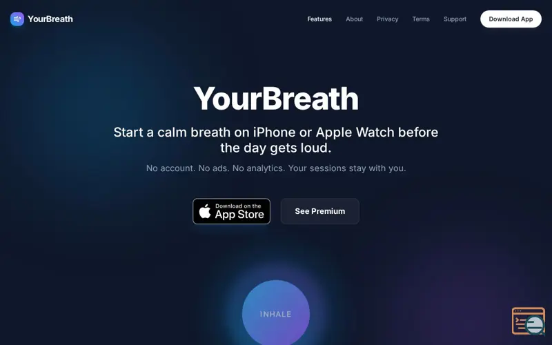 Screenshot of YourBreath