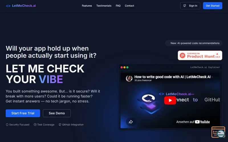 Screenshot of LetMeCheck.ai