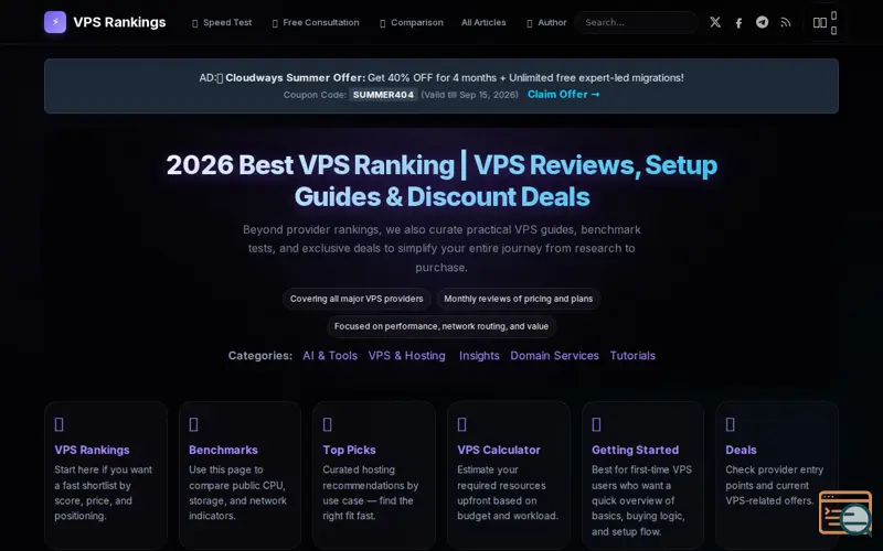 Screenshot of VPS Rankings