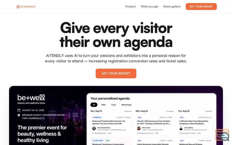 Screenshot of AITENDLY