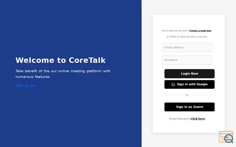 Screenshot of CoreTalk
