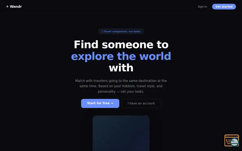 Screenshot of Wandr