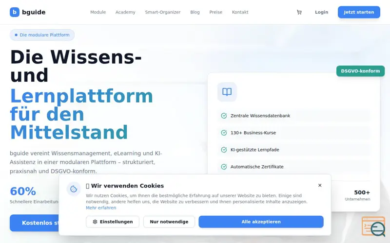 Screenshot of bguide