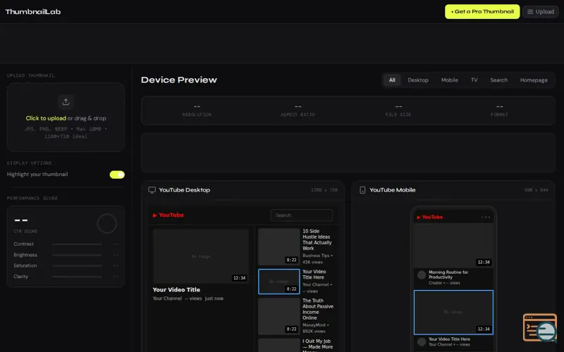 Screenshot of ThumbnailLab